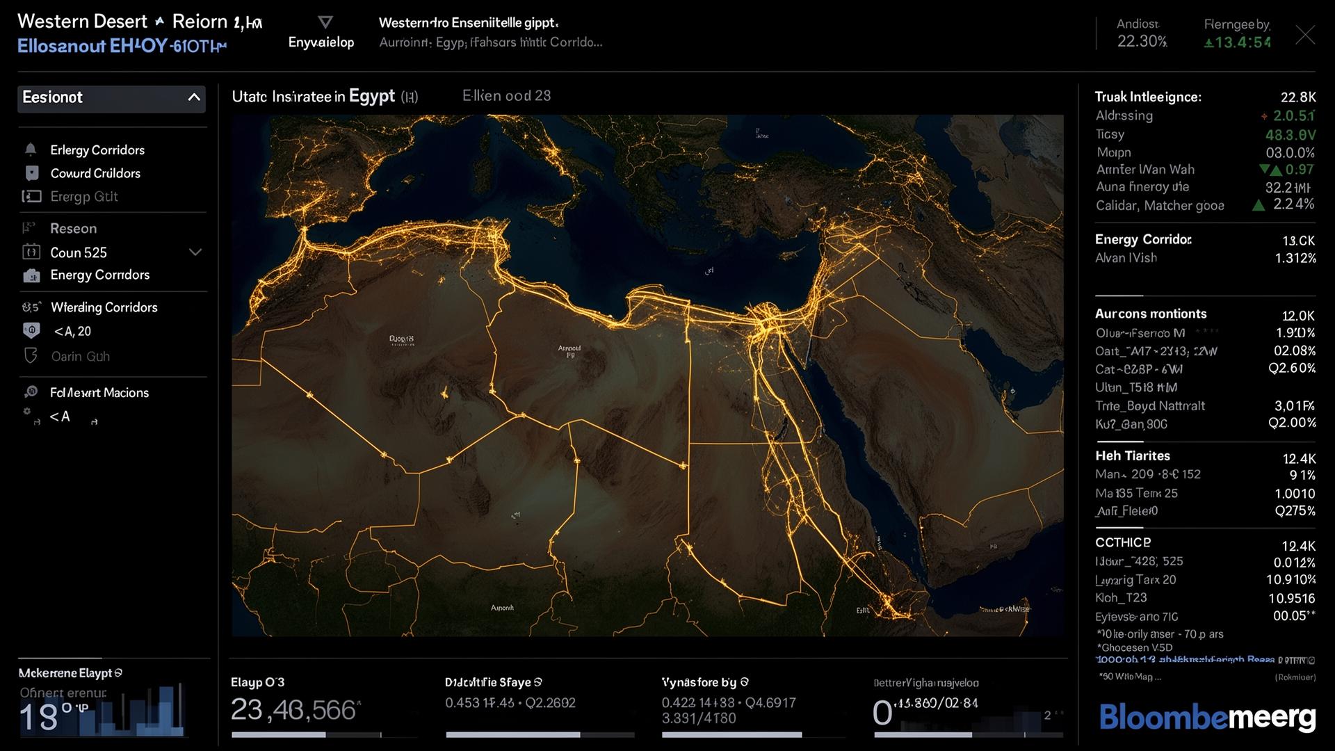 Egypt energy network map